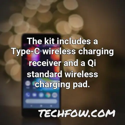 the kit includes a type c wireless charging receiver and a qi standard wireless charging pad 1