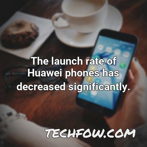 the launch rate of huawei phones has decreased significantly
