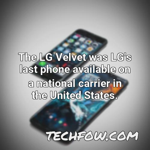 the lg velvet was lg s last phone available on a national carrier in the united states