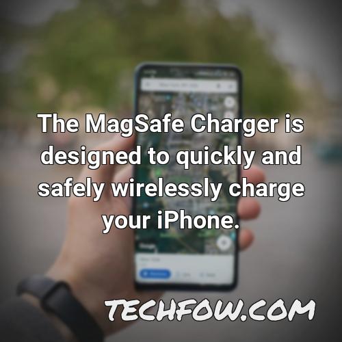 the magsafe charger is designed to quickly and safely wirelessly charge your iphone