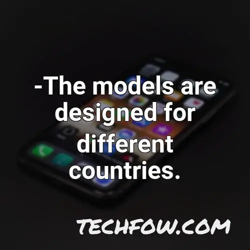 the models are designed for different countries