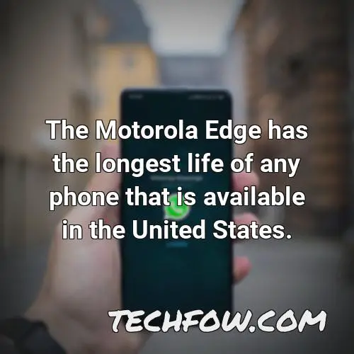 the motorola edge has the longest life of any phone that is available in the united states