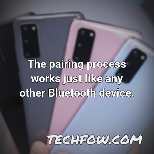 the pairing process works just like any other bluetooth device
