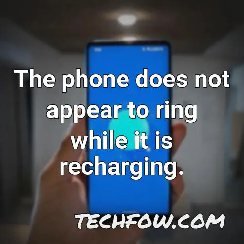 the phone does not appear to ring while it is recharging