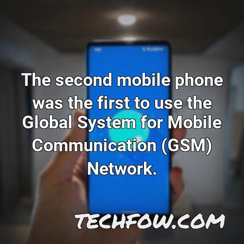 the second mobile phone was the first to use the global system for mobile communication gsm network 1