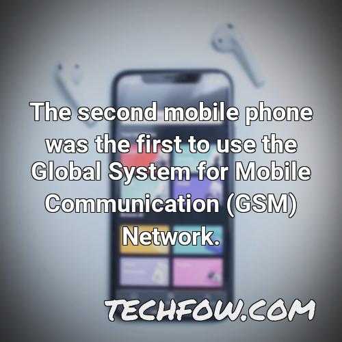 the second mobile phone was the first to use the global system for mobile communication gsm network