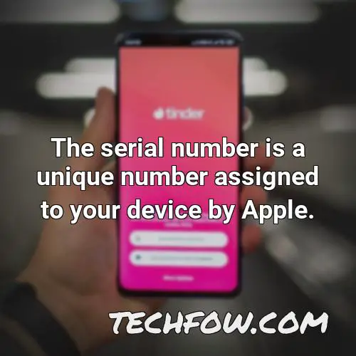 the serial number is a unique number assigned to your device by apple