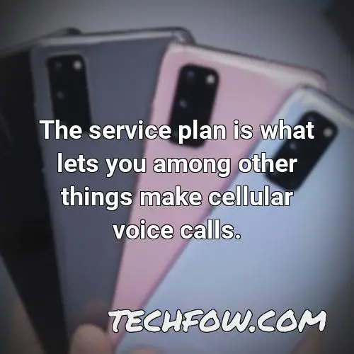 the service plan is what lets you among other things make cellular voice calls