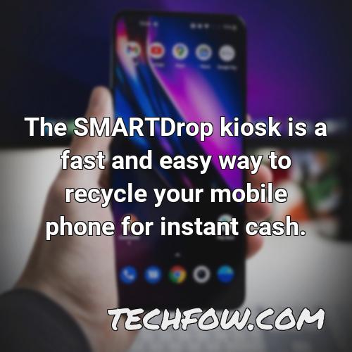 the smartdrop kiosk is a fast and easy way to recycle your mobile phone for instant cash