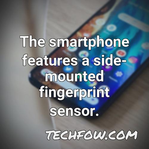 the smartphone features a side mounted fingerprint sensor