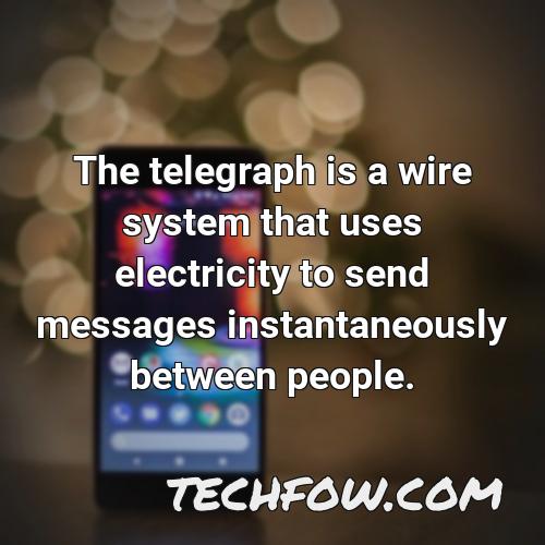 the telegraph is a wire system that uses electricity to send messages instantaneously between people
