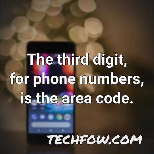 the third digit for phone numbers is the area code