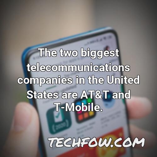 the two biggest telecommunications companies in the united states are at t and t mobile