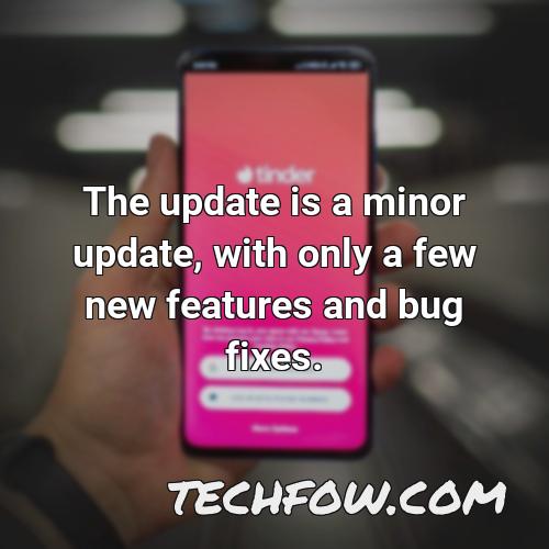 the update is a minor update with only a few new features and bug