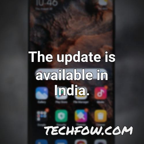 the update is available in india