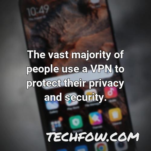 the vast majority of people use a vpn to protect their privacy and security