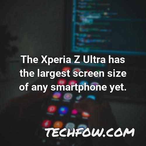 the xperia z ultra has the largest screen size of any smartphone yet