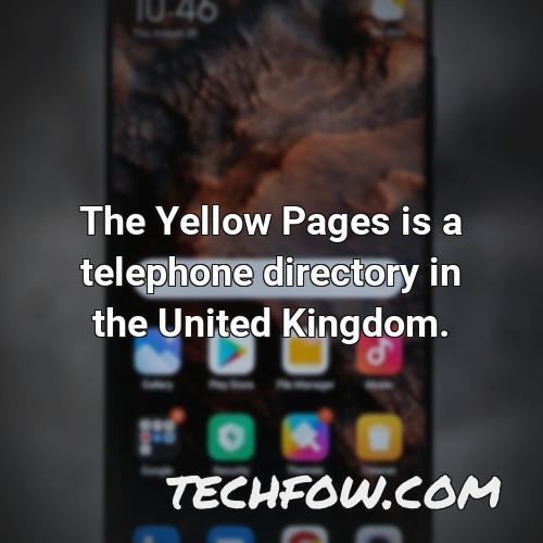 the yellow pages is a telephone directory in the united kingdom