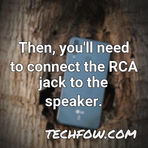 then you ll need to connect the rca jack to the speaker