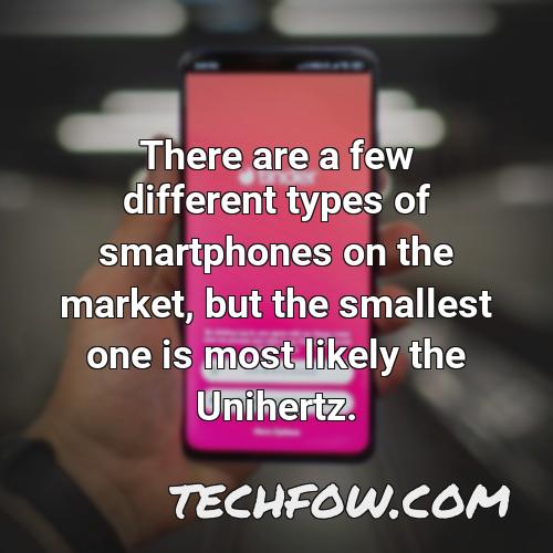 there are a few different types of smartphones on the market but the smallest one is most likely the unihertz
