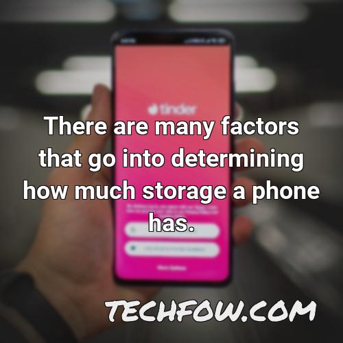 there are many factors that go into determining how much storage a phone has