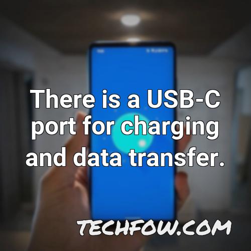 there is a usb c port for charging and data transfer