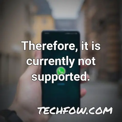 therefore it is currently not supported