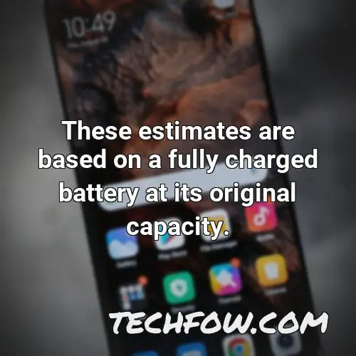 these estimates are based on a fully charged battery at its original capacity