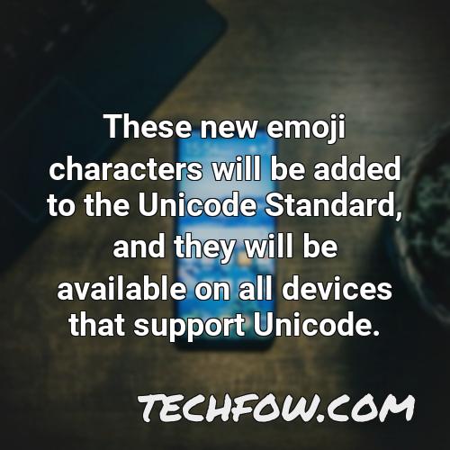 these new emoji characters will be added to the unicode standard and they will be available on all devices that support unicode