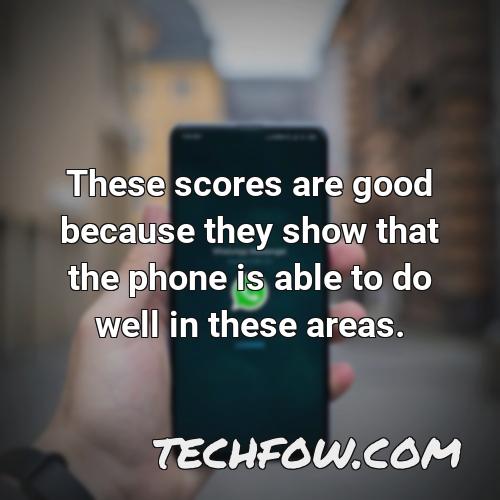 these scores are good because they show that the phone is able to do well in these areas