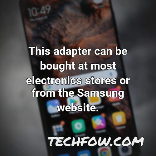 this adapter can be bought at most electronics stores or from the samsung website