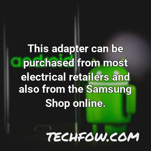 this adapter can be purchased from most electrical retailers and also from the samsung shop online