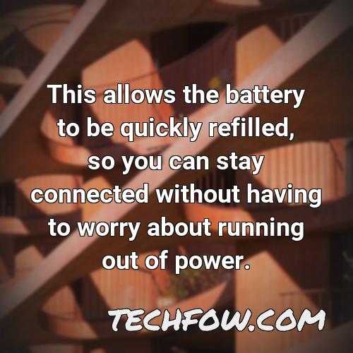this allows the battery to be quickly refilled so you can stay connected without having to worry about running out of power