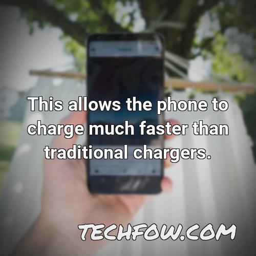 this allows the phone to charge much faster than traditional chargers