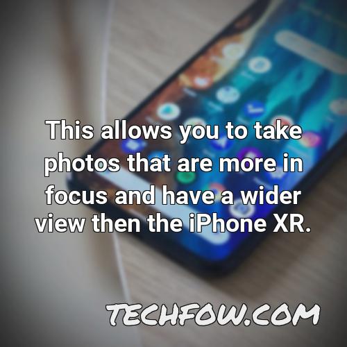 this allows you to take photos that are more in focus and have a wider view then the iphone