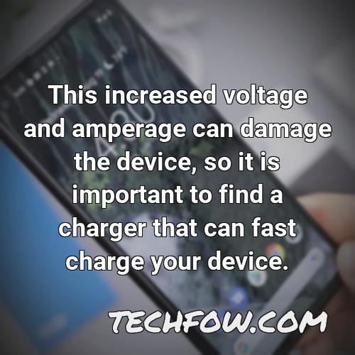this increased voltage and amperage can damage the device so it is important to find a charger that can fast charge your device