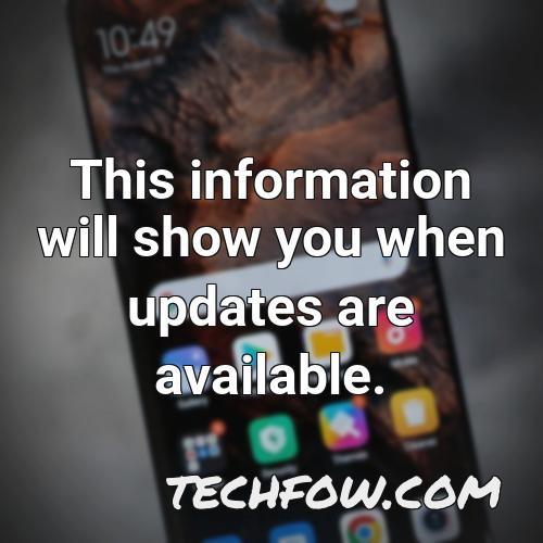this information will show you when updates are available
