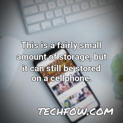 this is a fairly small amount of storage but it can still be stored on a cellphone