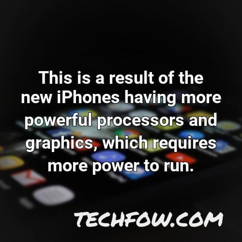 this is a result of the new iphones having more powerful processors and graphics which requires more power to run