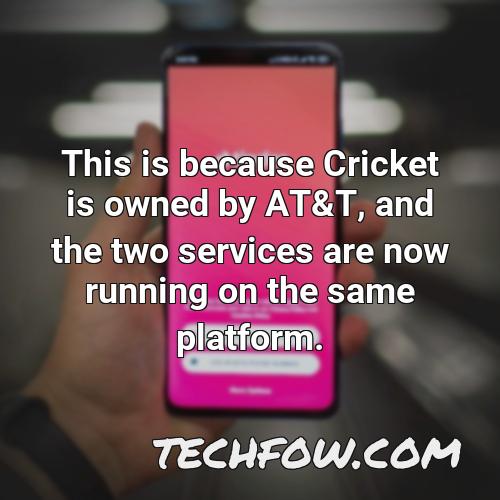 this is because cricket is owned by at t and the two services are now running on the same platform