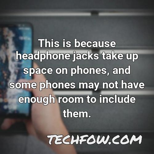 this is because headphone jacks take up space on phones and some phones may not have enough room to include them