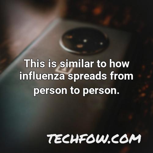 this is similar to how influenza spreads from person to person