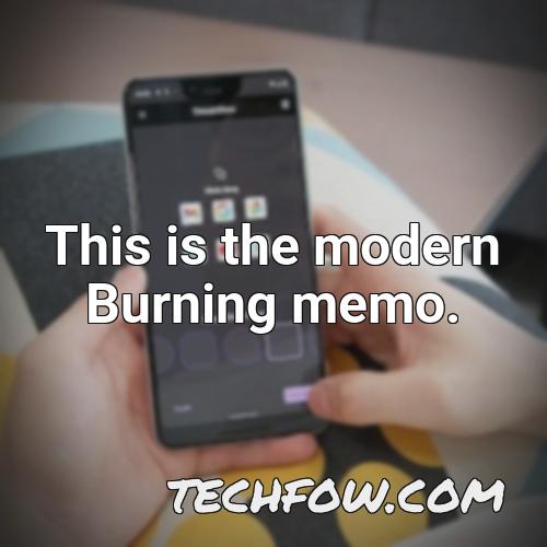 this is the modern burning memo