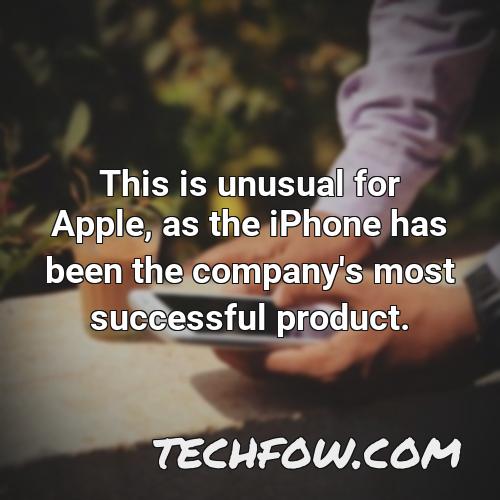 this is unusual for apple as the iphone has been the company s most successful product