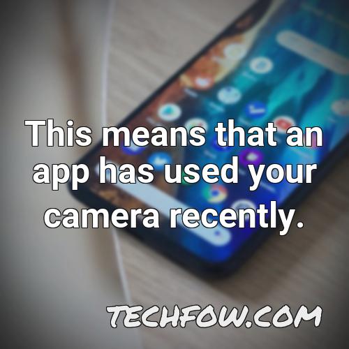 this means that an app has used your camera recently