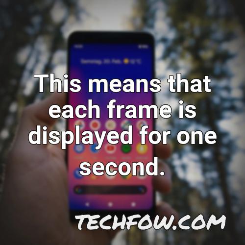 this means that each frame is displayed for one second
