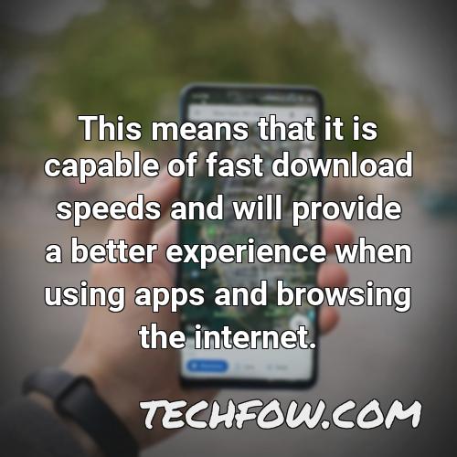 this means that it is capable of fast download speeds and will provide a better experience when using apps and browsing the internet