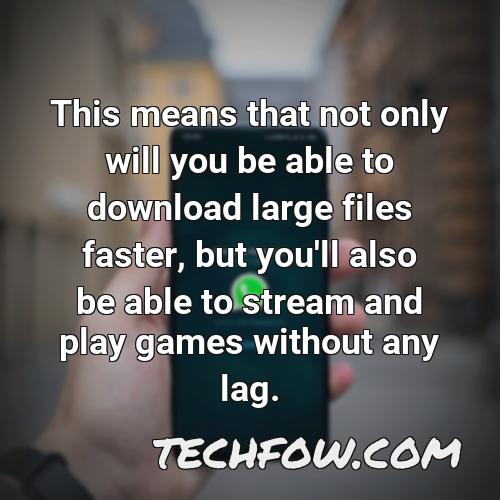 this means that not only will you be able to download large files faster but you ll also be able to stream and play games without any lag