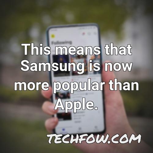this means that samsung is now more popular than apple