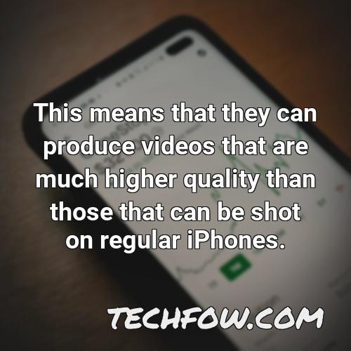 this means that they can produce videos that are much higher quality than those that can be shot on regular iphones